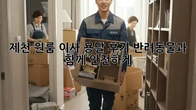 제천 원룸 이사 용달 후기: 반려동물과 함께 안전하게!